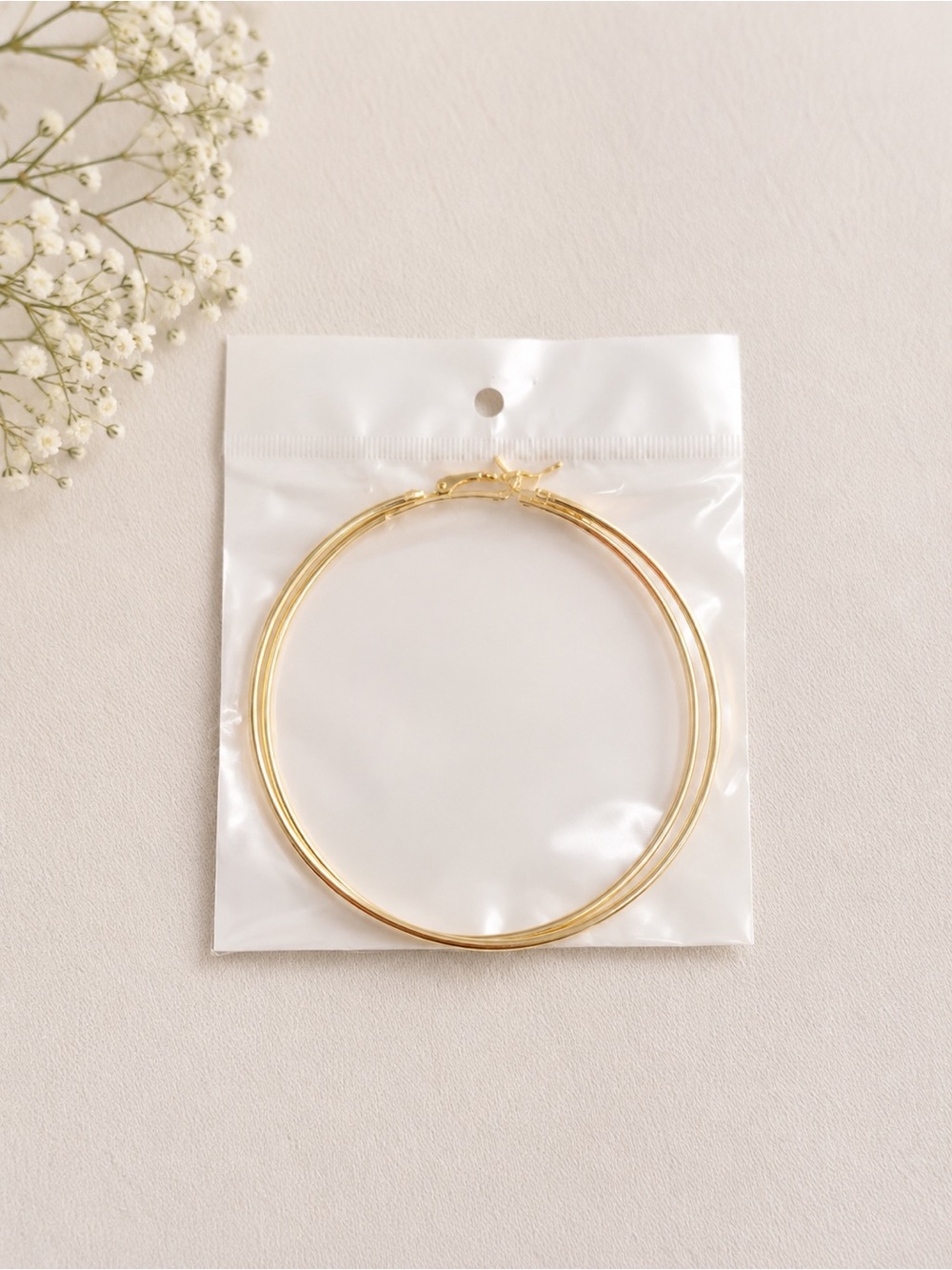✨ Gold Tone Large Hoop Earrings | Classic Statement Hoops
